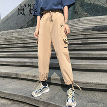 嵐燁 中腰 工裝褲 女 九分褲 休閑褲