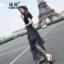 遠銘（Yuanming） 碎花 拼色，紗網(wǎng) 連衣裙