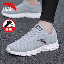 安踏（ANTA）跑步鞋5529 霧灰/黑/白 