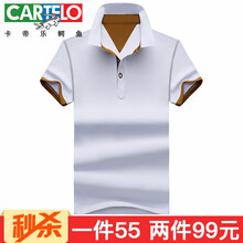 卡帝樂(lè)鱷魚(yú)（CARTELO） 短袖 男士T恤 1536白色咖啡袖 