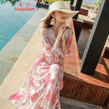 圣?。℉OLYDEAN） 大花 繡花，深V款，拼接 連衣裙