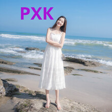 PXK 純色 釘珠 連衣裙