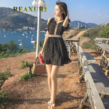 綠夕（REAXUR） 碎花 拼接 連衣裙