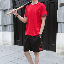 席爾巴斯 短袖 男士T恤 8808紅衣黑褲 