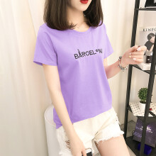 韩版紫色t恤