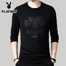 花花公子（PLAYBOY ESTABLISHED 1953） 長袖 男士T恤 W922黑色 