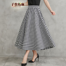 子牧棉麻半身裙中長(cháng)裙