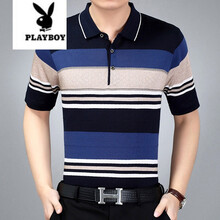 花花公子（PLAYBOY） 短袖 男士T恤 1703短袖藍色 