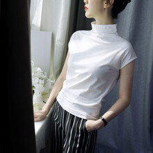 打底格子高領(lǐng)女棉