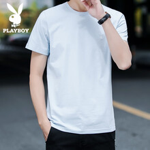 花花公子（PLAYBOY） 短袖 男士T恤 淺藍(lán)1234 
