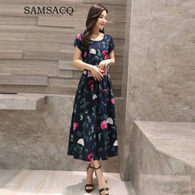 samsacq 花色 抽繩，印花 連衣裙