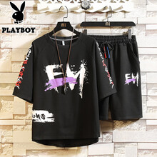 花花公子（PLAYBOY） 短袖 男士T恤 D640黑色 