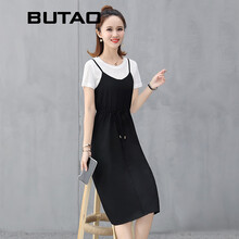 布淘（BUTAO） 純色 不規(guī)則 連衣裙