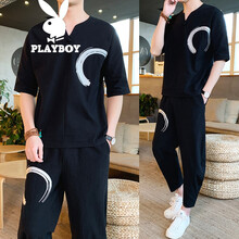 花花公子（PLAYBOY ESTABLISHED 1953） 短袖 男士T恤 114黑 