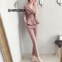 SHIROMA 雙腰 工裝褲 女 五分褲 休閑褲