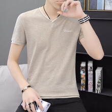 予蒙（YULMONN） 短袖 男士T恤 T8115卡其色 