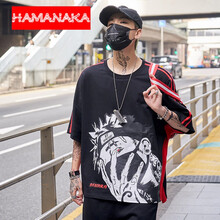 hamanaka 五分袖 男士T恤 黑色 