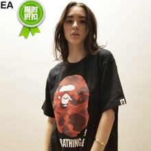 EA 短袖 男士T恤 黑紅色 