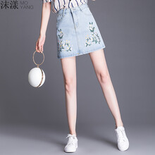 元素,樣式,新款,流行,牛仔,趨勢(shì),繡花,短裙