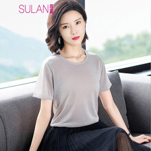 蘇藍（SULAN） 亮絲 短袖 T恤 女 圓領(lǐng)