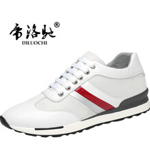帝洛馳（DILUOCHI）男士白色 皮面+布面 增高 37