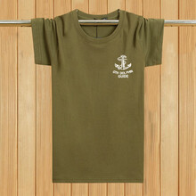 寶然 短袖 男士T恤 軍綠色船錨 