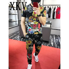 XKV 短袖 男士T恤 黑色皇冠 