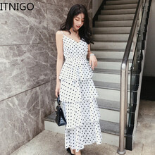ITNIGO 圓點 露背 連衣裙