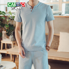 卡帝樂鱷魚（CARTELO） 短袖 男士T恤 天藍色 