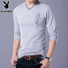花花公子（PLAYBOY） 短袖 男士T恤 6615灰色 