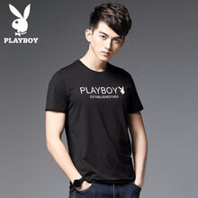 花花公子（PLAYBOY） 短袖 男士T恤 MT-1817黑色 