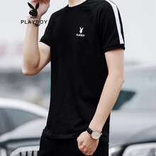 花花公子（PLAYBOY ESTABLISHED 1953） 短袖 男士T恤 黑色1225 