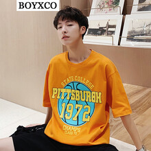 BOYXCO 短袖 男士T恤 桔紅色 