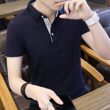 賓爵倫（BINGEOLON） 短袖 男士T恤 藏藍(lán)（灰袖） 