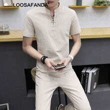 LOOSAFANDA 短袖 男士T恤 A067-M06卡其色 