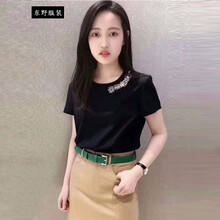 華倫哥弟萊思（Knzogirdeard） 鑲鉆 短袖 T恤 女 圓領(lǐng)