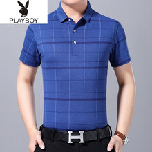 花花公子（PLAYBOY ESTABLISHED 1953） 短袖 男士T恤 1908藍色 