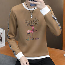 其他品牌 長(cháng)袖 男士T恤 【春秋常規薄款】麋鹿  咖啡色 