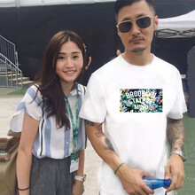 BOY&STUDIO 短袖 男士T恤 白色花草aapestyle 