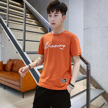 彤以純真 短袖 男士T恤 磚紅 