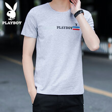 花花公子（PLAYBOY） 短袖 男士T恤 SYH36095 灰色 