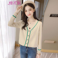 櫻花飄（YINGHUAPIAO） 圓領(lǐng) 長袖 女 短外套 花邊