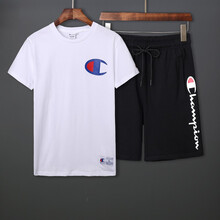 曬眾 短袖 男士T恤 3791-白色+黑色（套裝）冠軍 