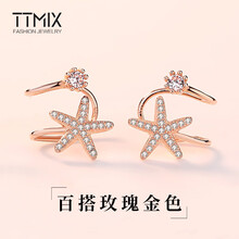 甜甜貓耳夾925銀，925銀+人工鋯石