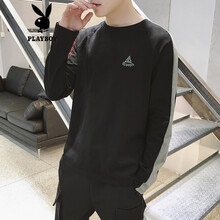 花花公子（PLAYBOY） 長(cháng)袖 男士T恤 332黑色 