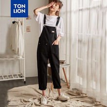 唐獅（TonLion） 高腰 背帶褲 女 長褲 休閑褲