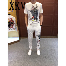 XKV 短袖 男士T恤 白色 