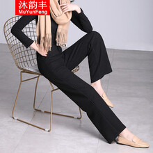 沐韻豐（MuYunFeng） 松緊腰 闊腳褲 女 長褲 休閑褲