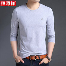 恒源祥 長(cháng)袖 男士T恤 hyx1501長(cháng)袖T恤灰色 