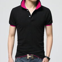 享利運（XIANGLIYUN） 短袖 男士T恤 黑色(梅紅領(lǐng)） 